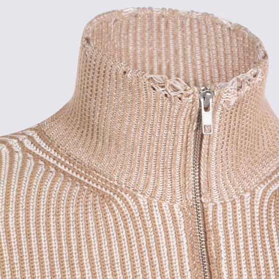 26SS MM6 메종마르지엘라 리브드 니트 카디건 SH0AM0077 M13214961 CAMEL CHALK - MM6 MAISON MARGIELA