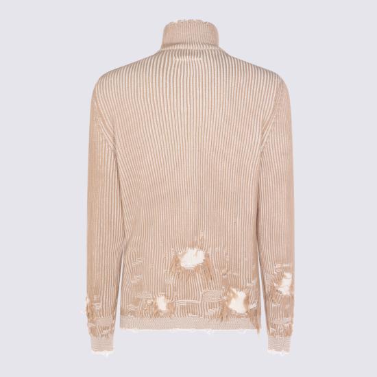 26SS MM6 메종마르지엘라 리브드 니트 카디건 SH0AM0077 M13214961 CAMEL CHALK - MM6 MAISON MARGIELA