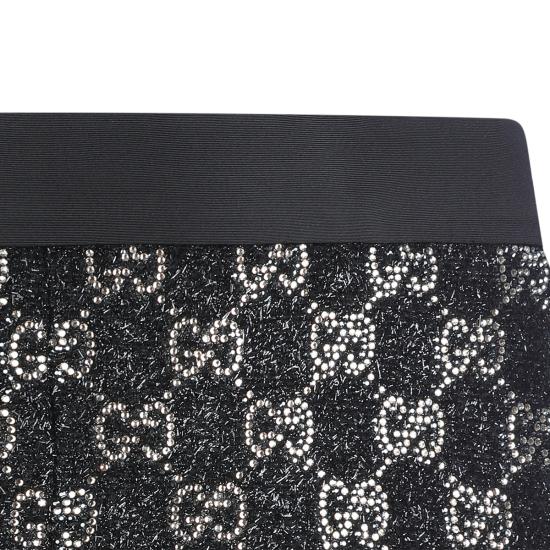 26SS 구찌 자수 울 트위드 라메 쇼츠 853382 ZARWY1000 BLACK - GUCCI
