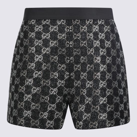26SS 구찌 자수 울 트위드 라메 쇼츠 853382 ZARWY1000 BLACK - GUCCI