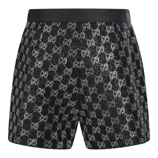 26SS 구찌 자수 울 트위드 라메 쇼츠 853382 ZARWY1000 BLACK - GUCCI