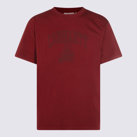 26SS 칼하트 WIP 숏슬리브 페이디드 폰드 코프스 티셔츠 I036064 33G60 MARSALA