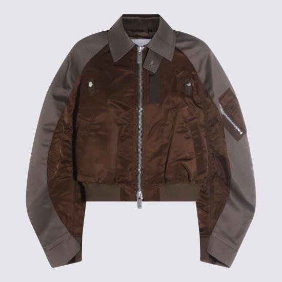 26SS 사카이 봄버 자켓 2608303 606 BROWN GREY