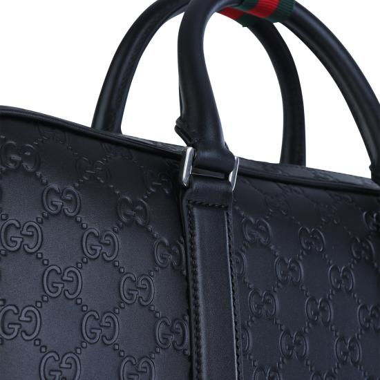 26SS 구찌 GG 엠블럼 라지 브리프케이스 850222 AAFOM1053 BLACK - GUCCI