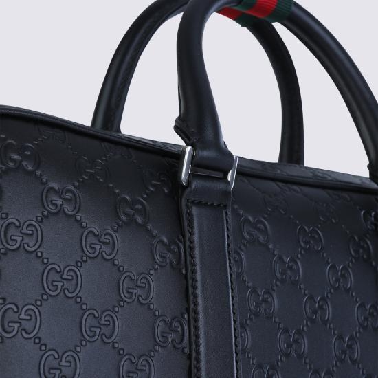 26SS 구찌 GG 엠블럼 라지 브리프케이스 850222 AAFOM1053 BLACK - GUCCI