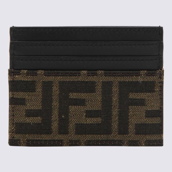 26SS 펜디 FF 패브릭 카드 홀더 7M0164 ALWKF0L3T TOBACCO - FENDI
