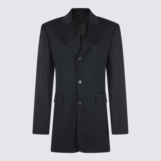 26SS 셀린느 다이애그널 울 콜론 재킷 RV15G092D 38NO BLACK - CELINE