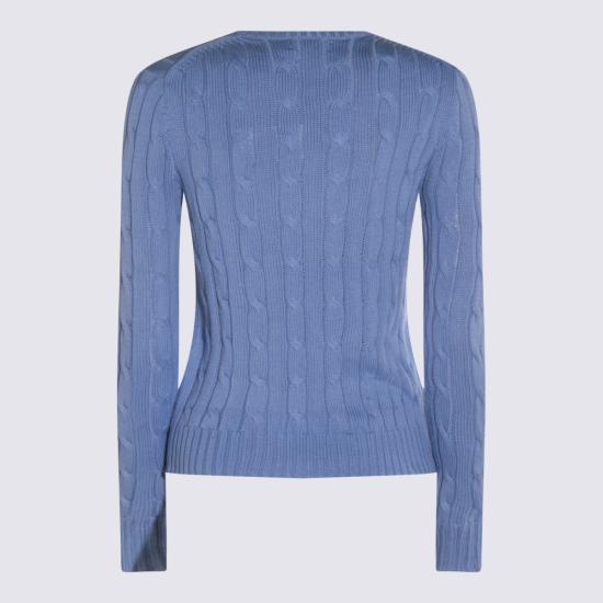 26SS 폴로 랄프로렌 포니 로고 피마코튼 케이블 니트 스웨터 211971869 009 LIGHT BLUE - POLO RALPH LAUREN