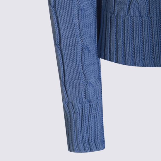 26SS 폴로 랄프로렌 포니 로고 피마코튼 케이블 니트 스웨터 211971869 009 LIGHT BLUE - POLO RALPH LAUREN