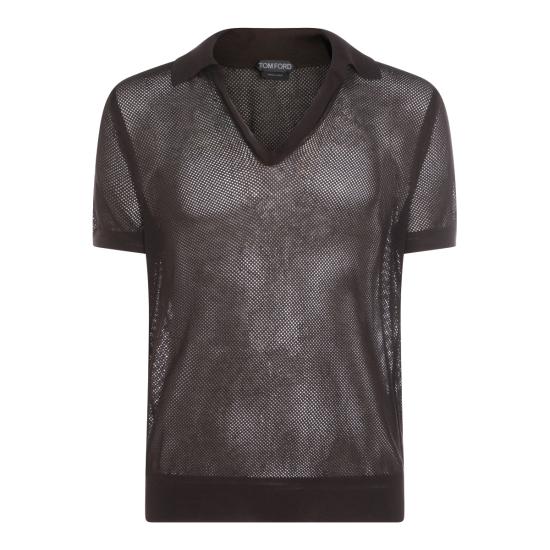 26SS 톰포드 폴로 티셔츠 KPS040 YMC046ECC CHOCOLATE