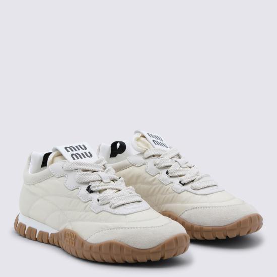 26FW 미우미우 타이어 테크니컬 스웨이드 스니커즈 5E417EF005 ZJMF0304 Avorio - MIU MIU