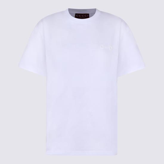 26SS 구찌 자수 코튼 저지 티셔츠 837959 XJHMR9051 White