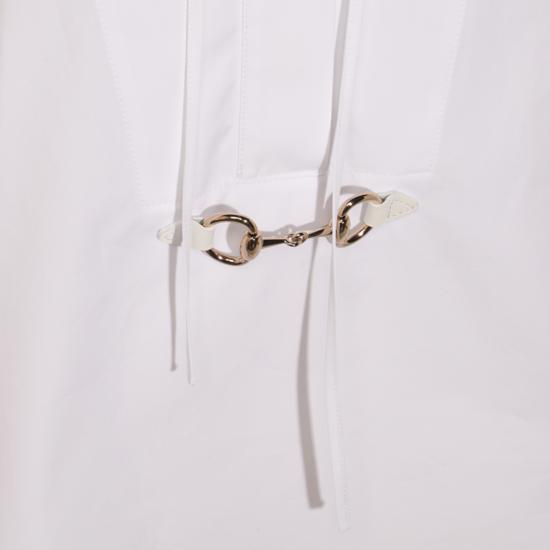 25FW 구찌 스빗 타이 넥 셔츠 831912 Z8B2P9000 White - GUCCI