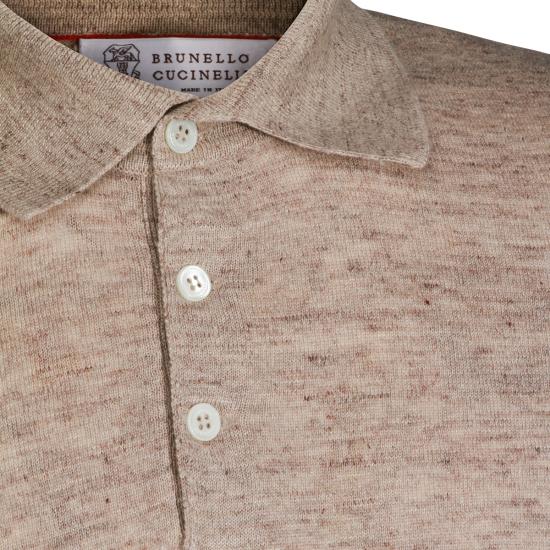 26SS 브루넬로 쿠치넬리 린넨 코튼 니트 폴로 셔츠 M2L00315 C7950 - BRUNELLO CUCINELLI