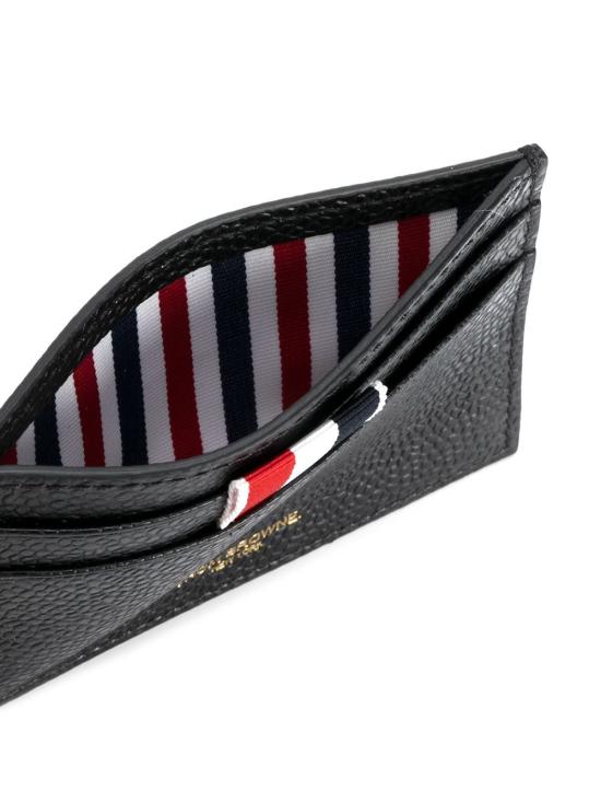 26SS 톰브라운 페블 그레인 레더 스트라이프 노트 카드 홀더 FAW035A 00198001 BLACK - THOM BROWNE