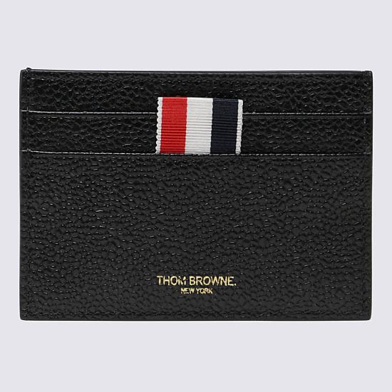 26SS 톰브라운 페블 그레인 레더 스트라이프 노트 카드 홀더 FAW035A 00198001 BLACK - THOM BROWNE