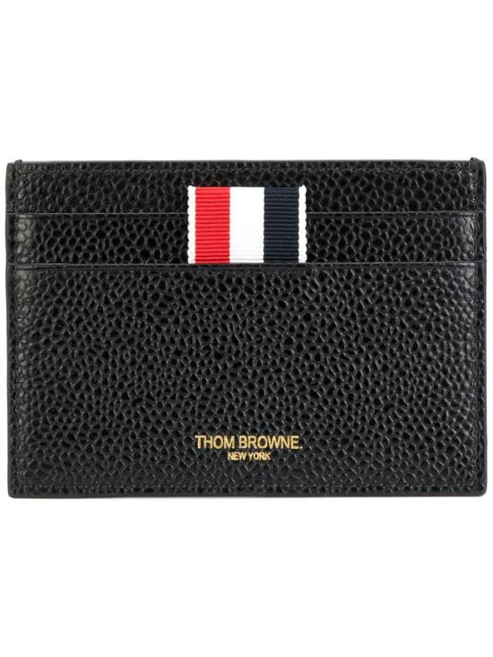 26SS 톰브라운 페블 그레인 레더 스트라이프 노트 카드 홀더 FAW035A 00198001 BLACK - THOM BROWNE