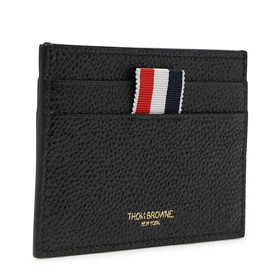 26SS 톰브라운 페블 그레인 레더 스트라이프 노트 카드 홀더 FAW035A 00198001 BLACK - THOM BROWNE