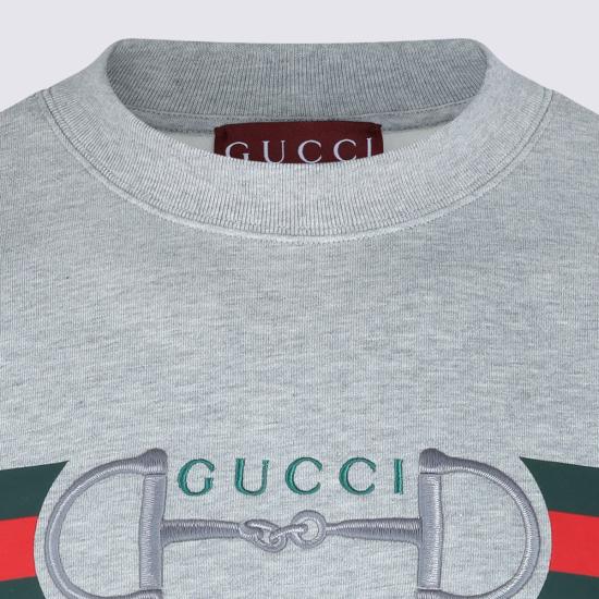 26SS 구찌 프린트 디테일 코튼 저지 스웨트셔츠 848737 XJHOK1056 Grey - GUCCI
