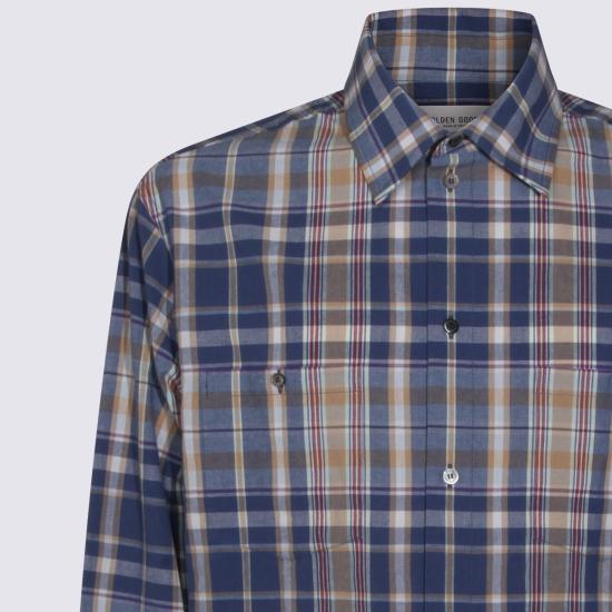 26SS 골든구스 긴팔 셔츠 GMP02639 P00234155724 NEW WHEAT INDIGO BLUE OLD RED - GOLDEN GOOSE