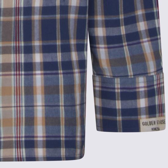 26SS 골든구스 긴팔 셔츠 GMP02639 P00234155724 NEW WHEAT INDIGO BLUE OLD RED - GOLDEN GOOSE