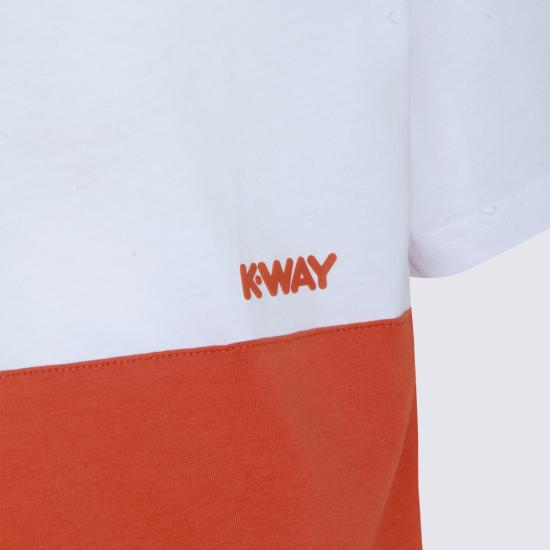 26SS 까웨 반팔 티셔츠 K71355W C0J ORANGE BROWNISH WHITE - K-WAY