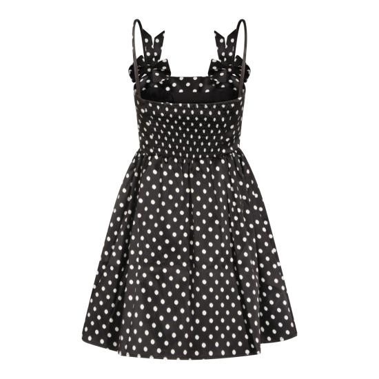 26SS 가니 폴카 도트 새틴 미니 드레스 A1030193 099 BLACK SAND - GANNI