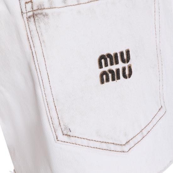 26SS 미우미우 데님 숏팬츠 GWP602SOOO 183TF0009 BIANCO - MIU MIU