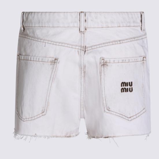 26SS 미우미우 데님 숏팬츠 GWP602SOOO 183TF0009 BIANCO - MIU MIU