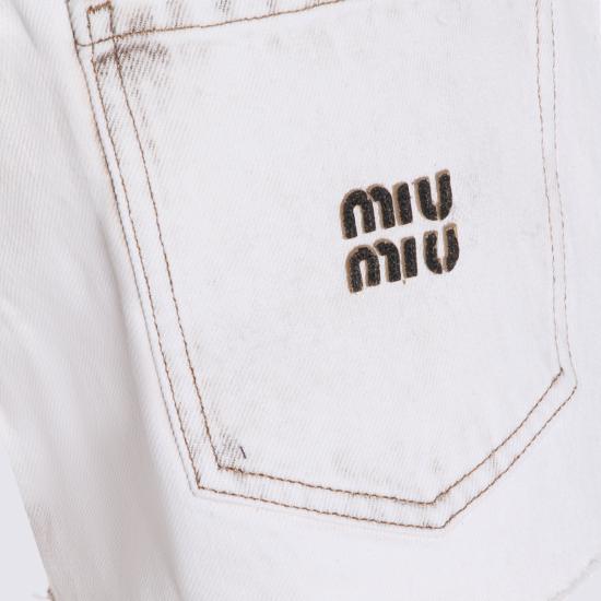 26SS 미우미우 데님 숏팬츠 GWP602SOOO 183TF0009 BIANCO - MIU MIU