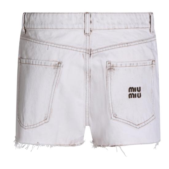 26SS 미우미우 데님 숏팬츠 GWP602SOOO 183TF0009 BIANCO - MIU MIU
