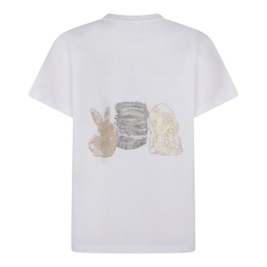 26SS 가니 애니멀 프린트 티셔츠 A1050029 151 Bright White - GANNI