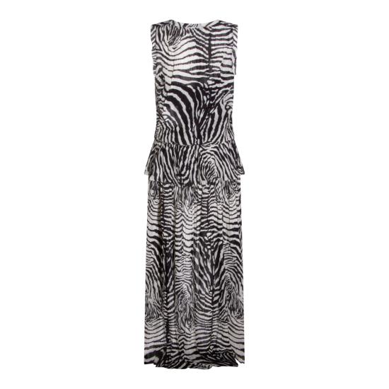 26SS 블루마린 롱 원피스 P622A767A M1039 NATURAL WHITE BLACK - BLUMARINE