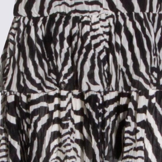 26SS 블루마린 롱 원피스 P622A767A M1039 NATURAL WHITE BLACK - BLUMARINE