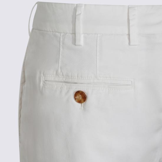 26SS 브루넬로 쿠치넬리 코튼 스트래치 미드 라이즈 슬림 핏 치노 M289LI1770 C2200 White - BRUNELLO CUCINELLI