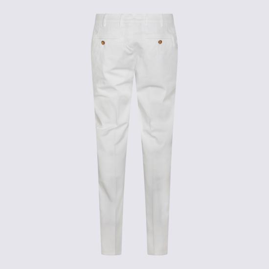 26SS 브루넬로 쿠치넬리 코튼 스트래치 미드 라이즈 슬림 핏 치노 M289LI1770 C2200 White - BRUNELLO CUCINELLI