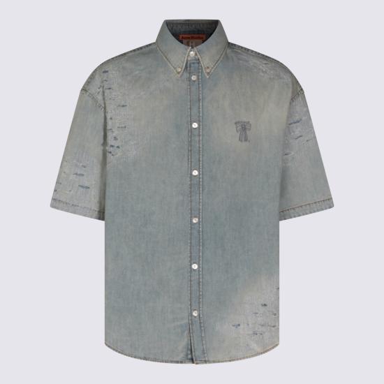 26SS 아크네 스튜디오 멘디드 데님 셔츠 BB0679 228 - ACNE STUDIOS