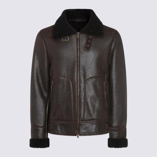 25FW 살바토레 산토로 가죽 자켓 W25SANT49571U DIESDARK BROWN
