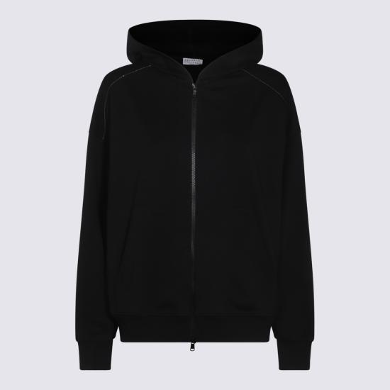 26SS 브루넬로 쿠치넬리 집업 스웨트셔츠 MH827FB706 C101 Nero