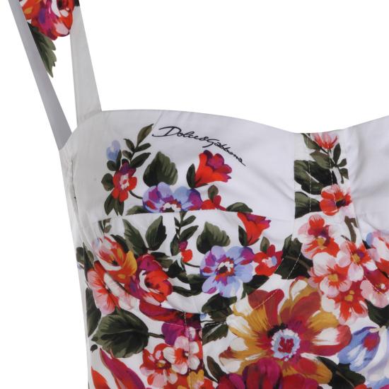 26SS 돌체앤가바나 플라워 부케 프린트 코튼 드레스 F6TTGT HS5UUHA5ZO FIORI F DO BIANCO - DOLCE & GABBANA