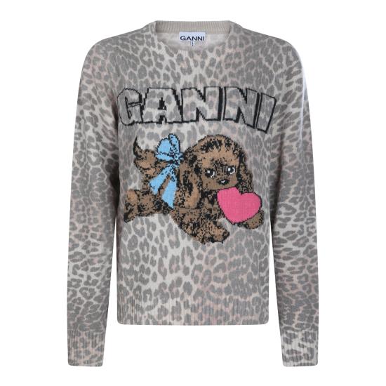 26SS 가니 긴팔 티셔츠 A1070147 943 LEOPARD