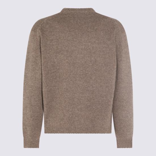 25FW 메종키츠네 드레스드 폭스 인타르시아 울 스웨터 PM00806 KH0002H170 Dark Grey Melange - MAISON KITSUNE