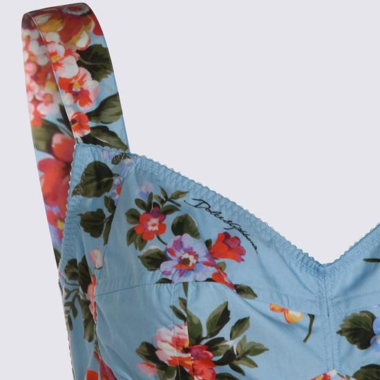 26SS 돌체앤가바나 플라워 부케 프린트 코튼 드레스 F6TTHT HS5UUHC5ZO FIORI F DO CELESTE - DOLCE & GABBANA