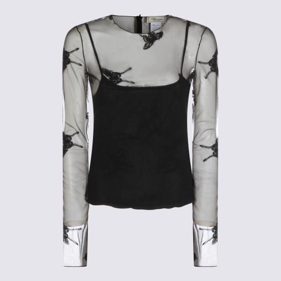 26SS 블루마린 긴팔 티셔츠 P644C262A F0990 BLACK - BLUMARINE