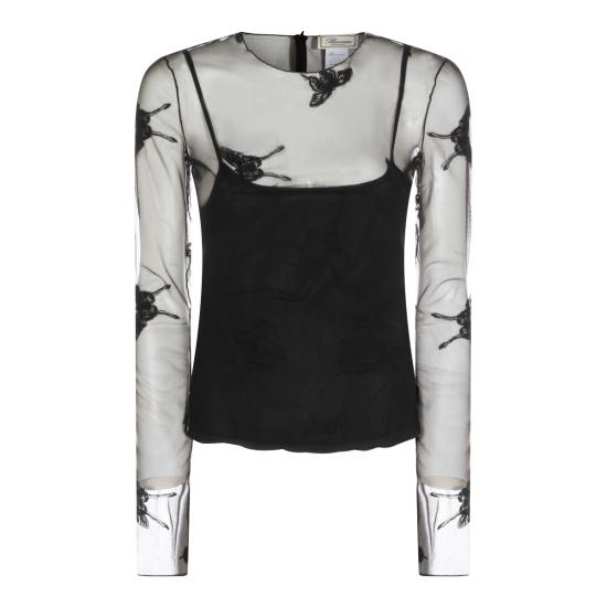26SS 블루마린 긴팔 티셔츠 P644C262A F0990 BLACK