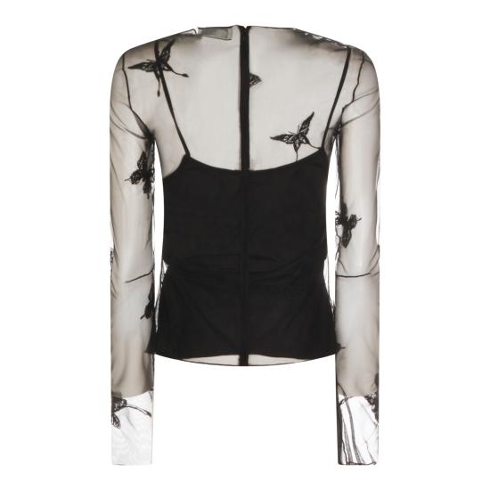 26SS 블루마린 긴팔 티셔츠 P644C262A F0990 BLACK - BLUMARINE