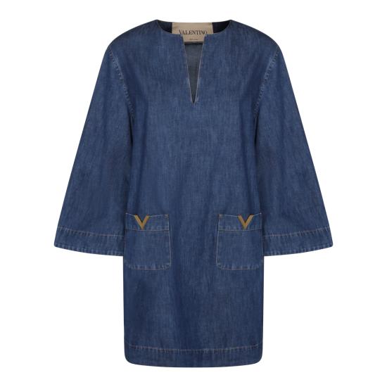 26SS 발렌티노 가라바니 데님 원피스 8B3DA03B 9YA558 MEDIUM BLUE