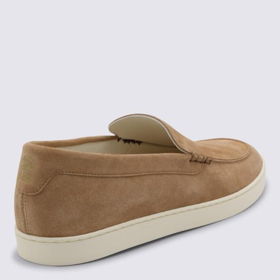 26SS 브루넬로 쿠치넬리 로퍼 스타일 셰브런 패턴 스웨이드 스니커즈 MZUHVSP335 C7962 SAND - BRUNELLO CUCINELLI