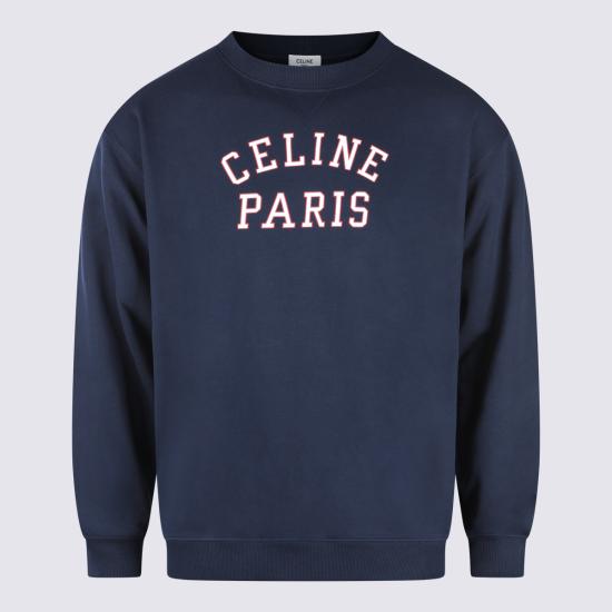 26SS 셀린느 코튼 플리스 스웨트셔츠 RY0S1510Z 07RV NAVY RED WHITE - CELINE