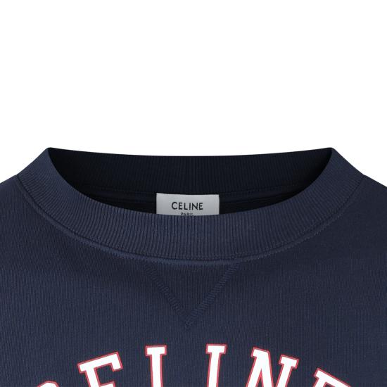 26SS 셀린느 코튼 플리스 스웨트셔츠 RY0S1510Z 07RV NAVY RED WHITE - CELINE